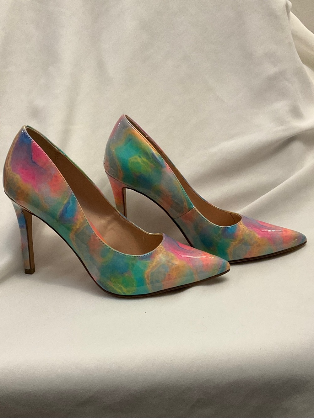 Michael Shannon Multicolor Watercolor Pointed-Toe Stiletto Pumps